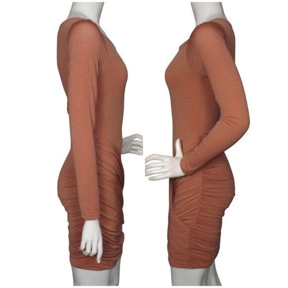 NAKED WARDROBE Dress, L, Bodycon, Rushed/Swaddled Skirt, long sleeves, Wiggle - Picture 6 of 9